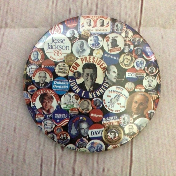 Vintage Bundle of Six Metal Political Buttons - Picture 3 of 5